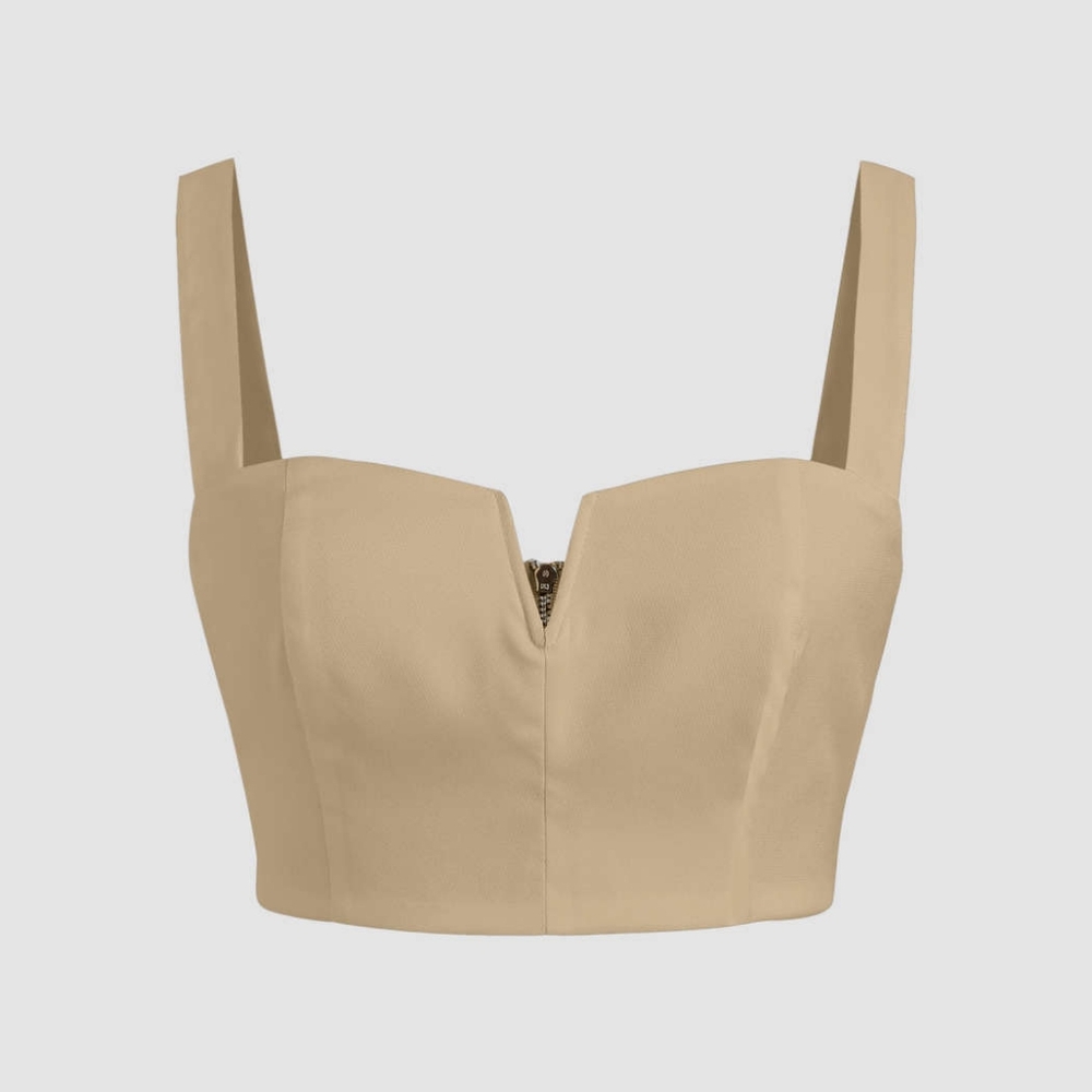 Solid V-Wire Crop Tank Top